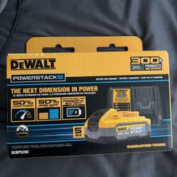 DEWALT 20V MAX XR POWERSTACK Lithium-Ion Battery Starter Kit with 5.0Ah Battery and Charger
