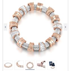 Copper Beading & Swarovski Crystal Bracelet