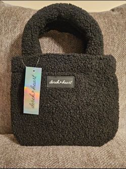 Mini Black Sherpa Derek ♡ Heart Bag