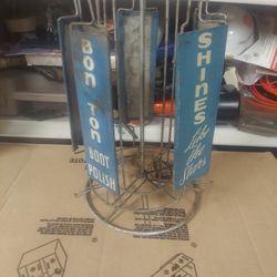 Vintage Metal Advertising Store Counter Display Bon Ton Boot Polish 