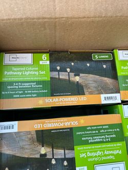 36 Mainstays Solar Pathway Lights – 6 Boxes