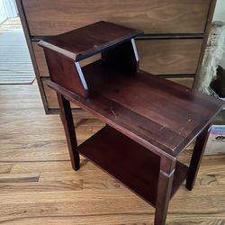 Wood side end table plant stand used 26X22X13