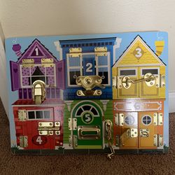 Educational Learning Toys: Latch Board, Stencil Box And Lock it 