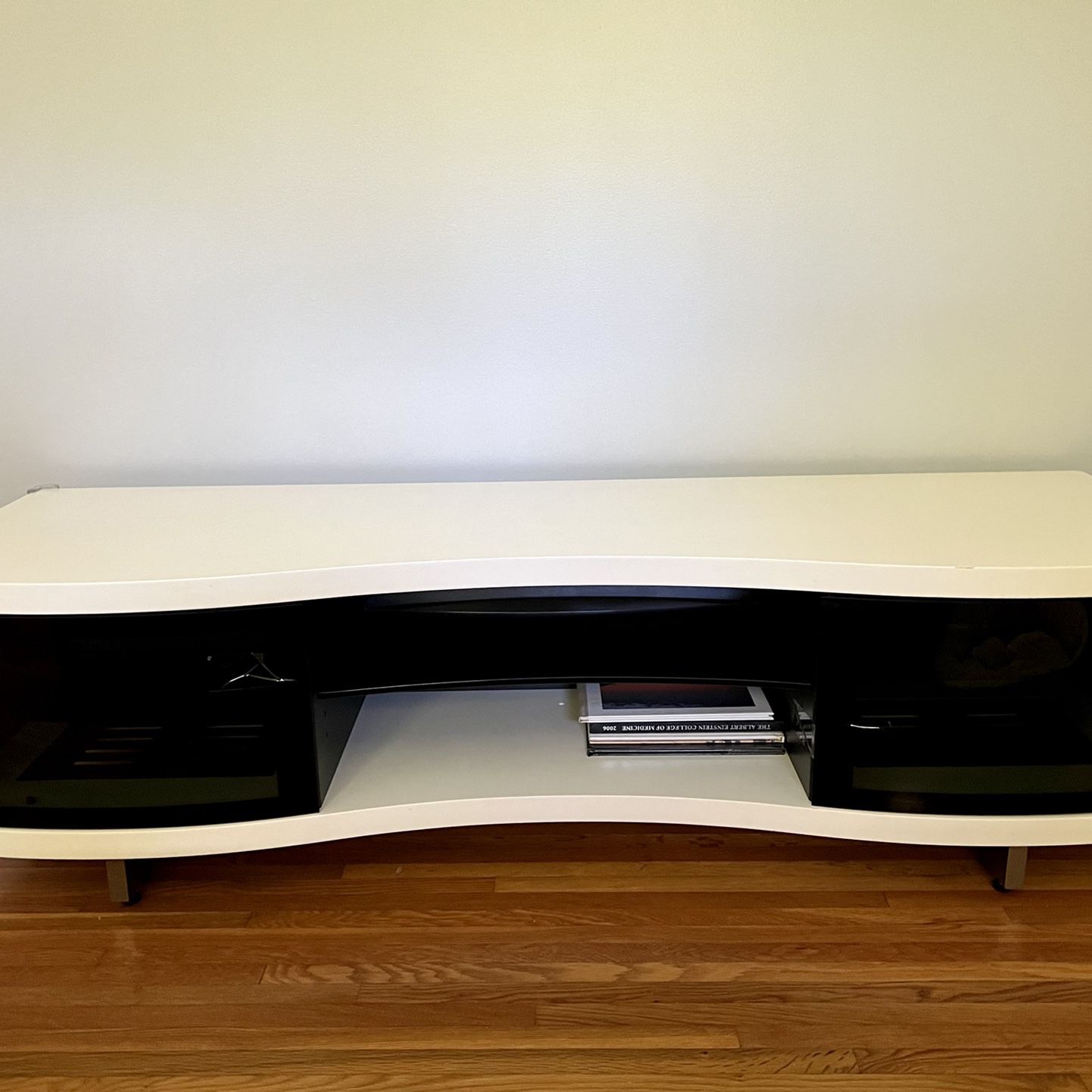 Bdi Ola White Curved Tv Stand And Media