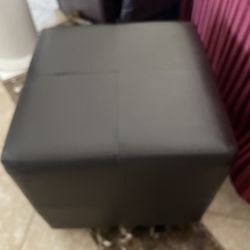 Leather DK Brown OTTOMAN GOOD Condition 