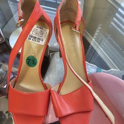 Women Orange  Heels 7.5