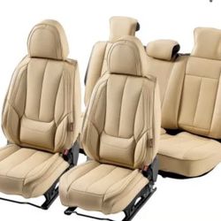 VEVOR Seat Covers, Universal Car Seat Covers Full Set Seats, Front and Rear Seat,  Faux Leather Seat Cover, Full Enclosed Design, Detachable Headrest 