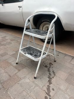 2-Step Folding Steel Step Stool – Sturdy & Ready to Use – $10