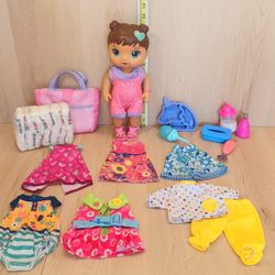Baby Alive Doll With Clothes & Accessories 