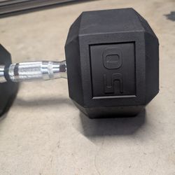 Dumbbell One 50lb Hex Dumbbell (only 1, not a pair)