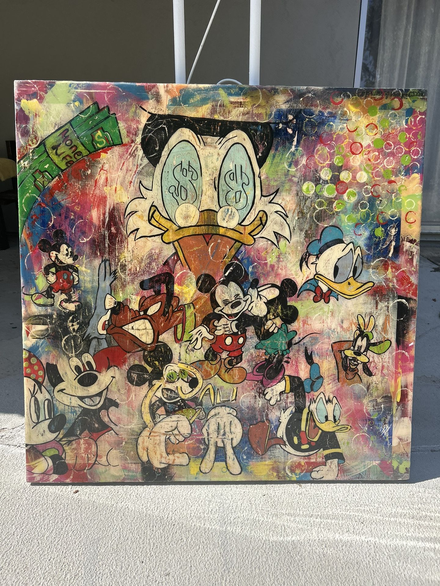 Large Size Original Painting Acrylic On Canvas Disney Cartoons