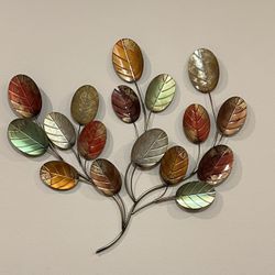 Big colorful leaf metal art