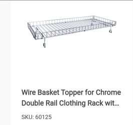 Chrome Wire Basket Topper for Clothing Rack