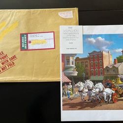 Vintage Paul Detlefsen Litho print "Fire Wagon" Tax Day Gift