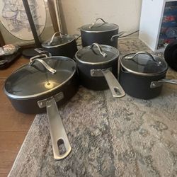 Kirkland Signature Hard Anodised Pot & Pan Cookware Set 10pc, Black