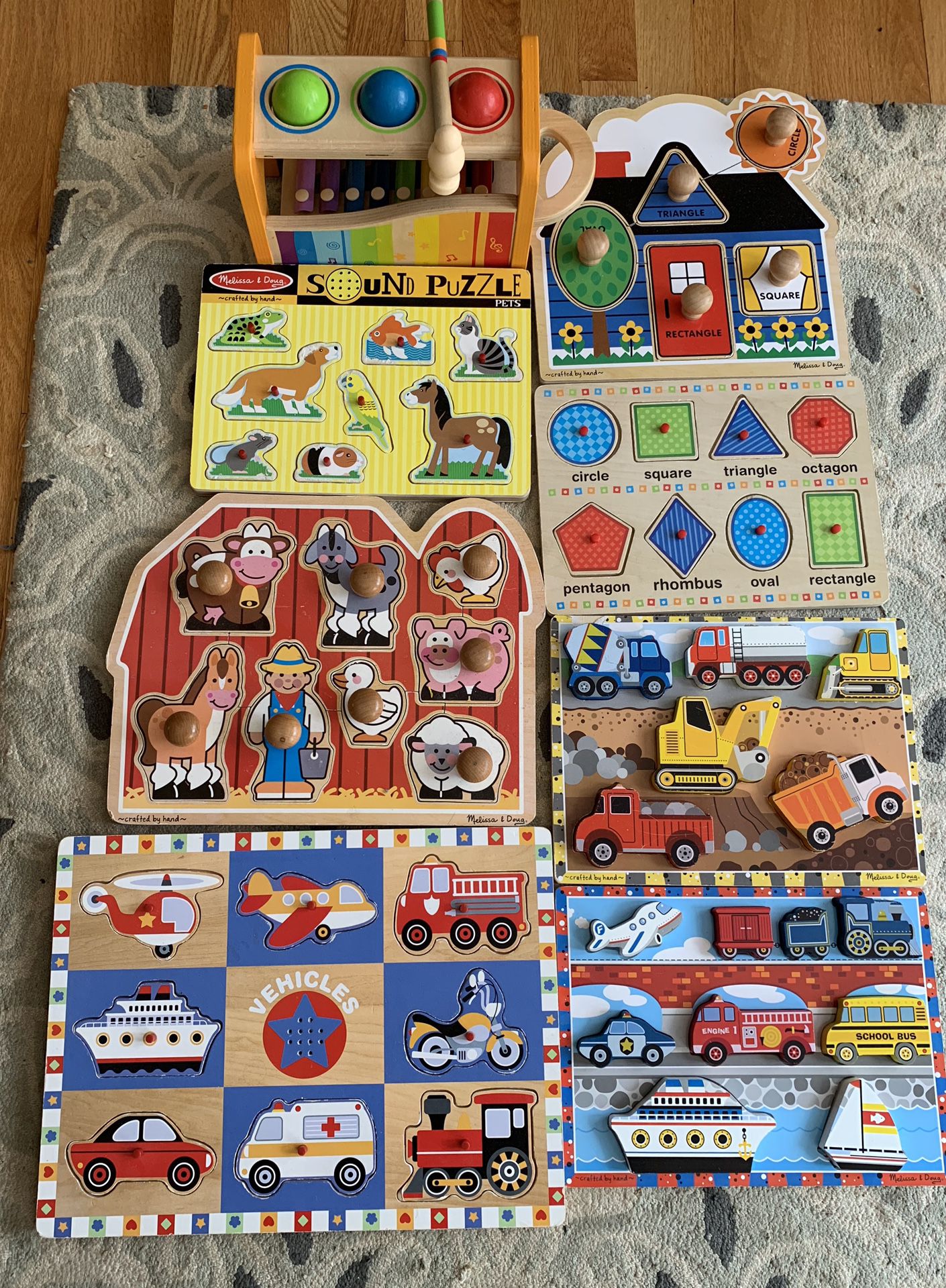 Toddler wooden puzzle lot and toy