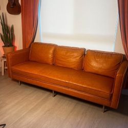 Mercer41 MCM 89" Faux Leather Sofa - PICKUP ONLY