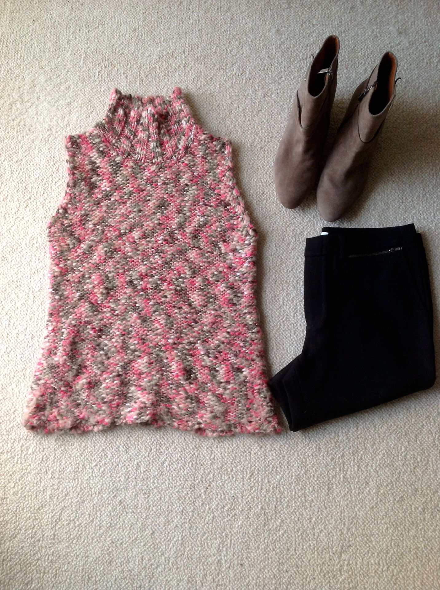 Japan Pink Turtleneck Knit Sweater Vest