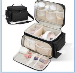 Breast Pump Bag Fit for Spectra S1 and S2, Pumping Bag with Waterproof Mat for Pump Accessories, Portable Pump Carrying Case for Work, Travel and Fami