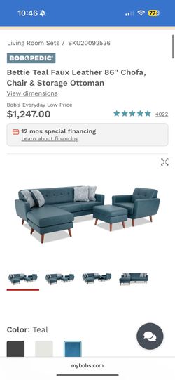 Dark Green Leather Sofa