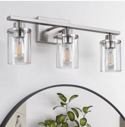 3-Light Brushed Nickel Vanity Light Fixture