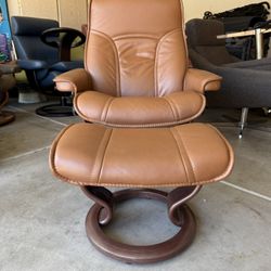 Ekornes Stressless “Governor” Recliner and Ottoman, Norway