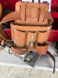 Leather Tool Belt Pouch with Belt