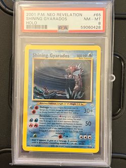 2001 P.M. NEO REVELATION SHINING GYARADOS SWIRL PSA 8