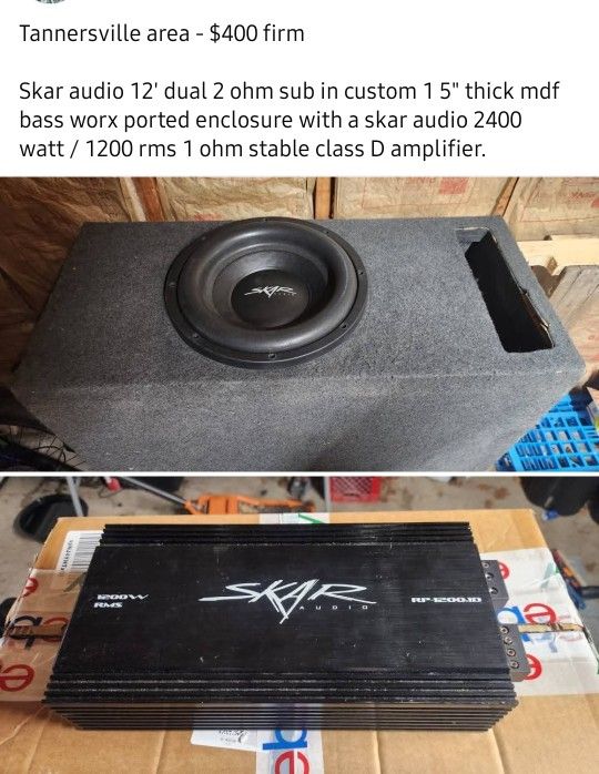 Skar Audio Sub And Amp