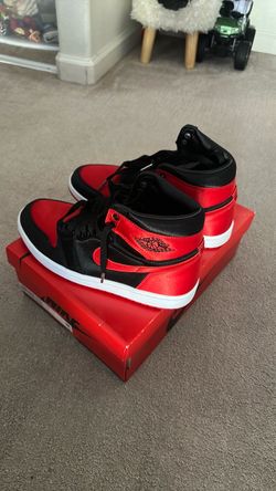 Air Jordan 1 High Satin Black Red Sneakers