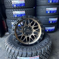 Rims And Tires LT 265/70/17 Atlander MT And Lock Rims 17” Toyota Tacoma 4Runner Chevy GMC Sierra Silverado