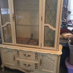 Lighted China Cabinet , Table, & 6 Chairs