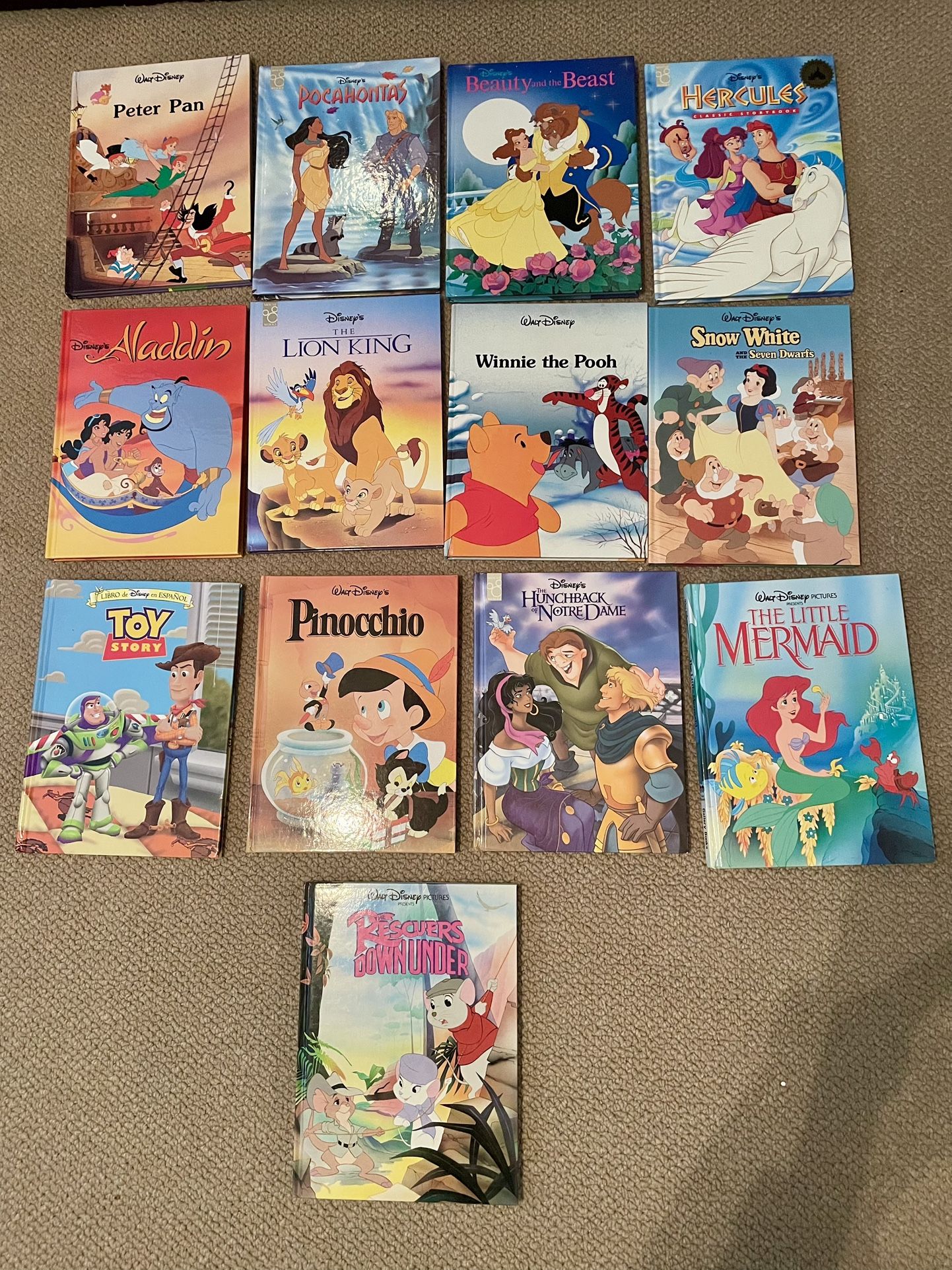 Disney Classic Hardcover Books-Set Of 12