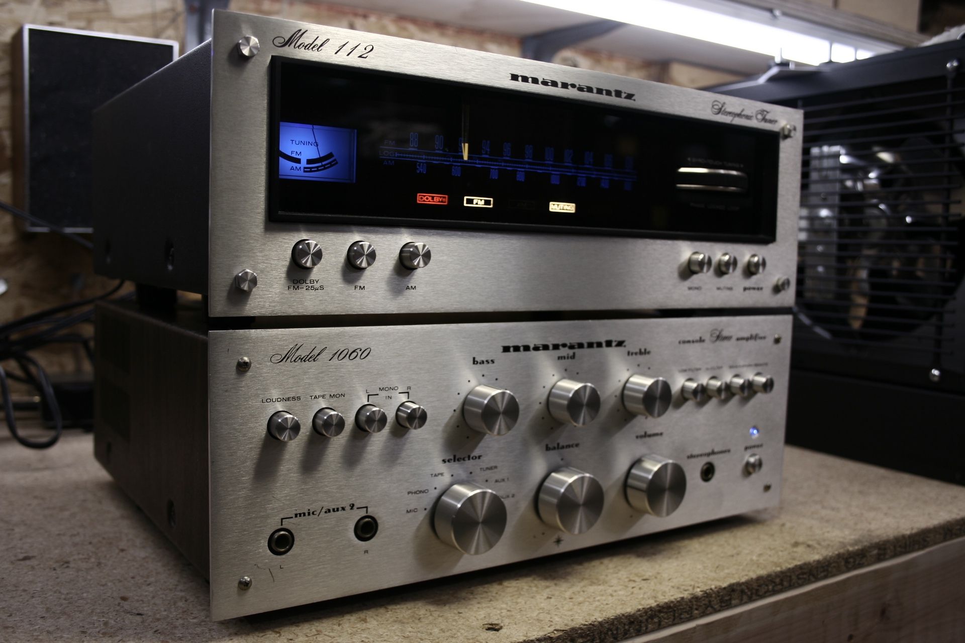 Marantz 1060 Amp and Model 112 Tuner Recapped Serviced Vintage