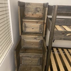 3 And 1 Bunk Bed  With 4 Dressers Attached 