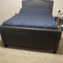Queen Leather Bed 