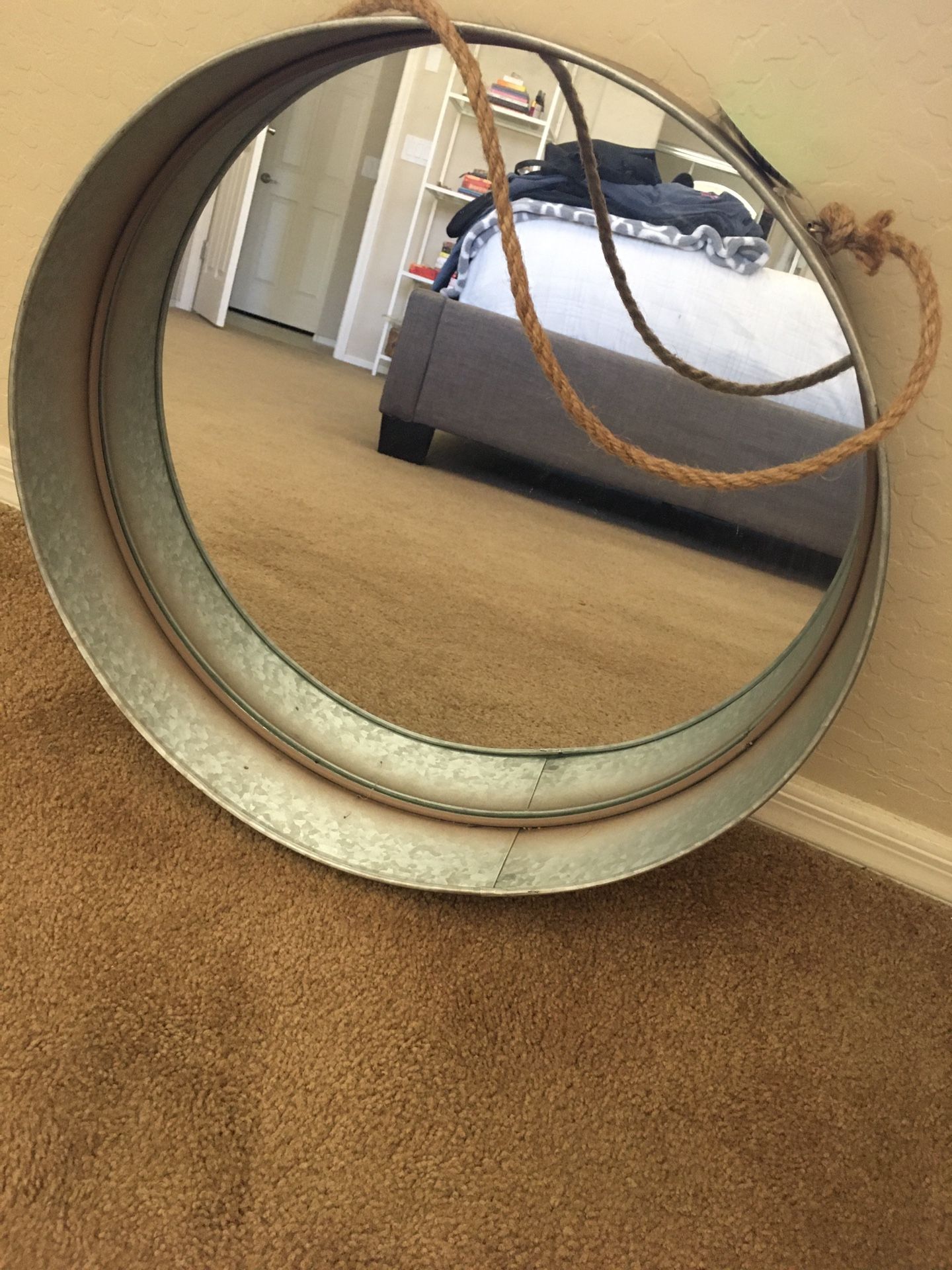 Round Metal Rope Wall Mirror