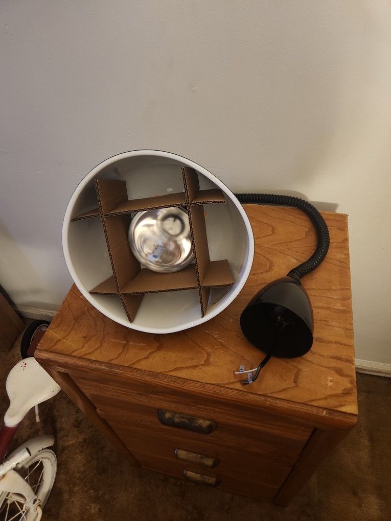 Two Hanging Food Heat Lamps