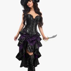 Daisy corsets womens Daisy Corsets Top Drawer 4 Pc Purple/Black Premium Pirate Corset Costume