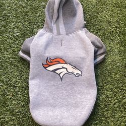 Denver Broncos Dog Hoodie- Size Medium