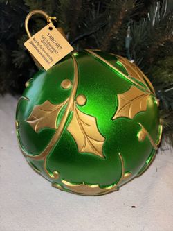 Set of 6- LED Oversized Resin Christmas Ball Ornaments Holiday Decor