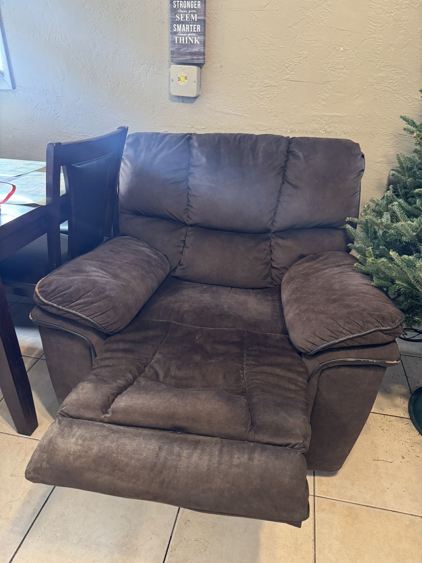 brown lightly used recliner seat