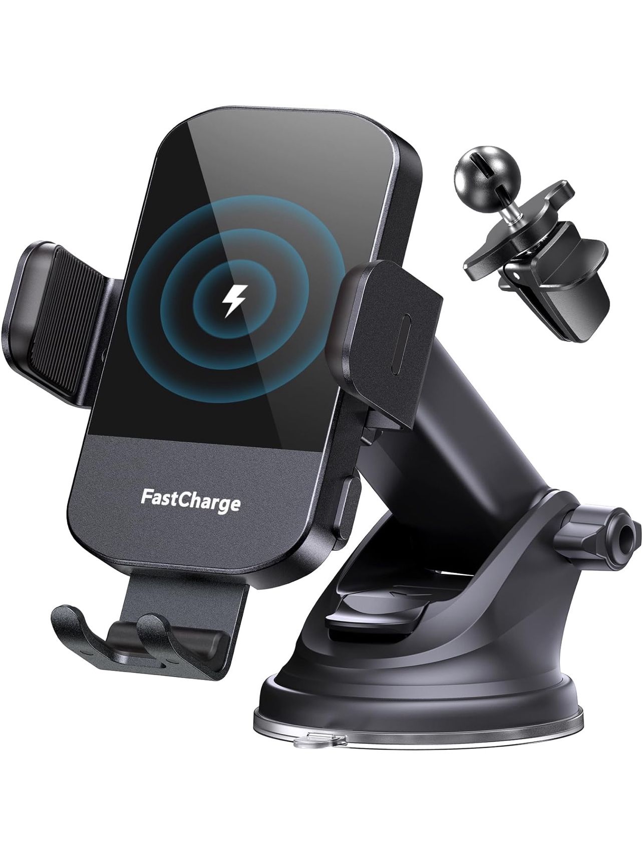 Wireless Car Charger, 15W Fast Charging Auto Clamping Car Charger Phone Mount Phone Holder fit for iPhone 16 15 14 13 12 Pro Max 11 XR XS, Samsung Gal
