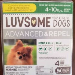luvsome advanced dog flea & tick treatment and repell 4 months supply