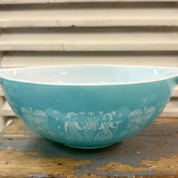 Vintage Pyrex 444 Turquoise Amish Butterprint Cinderella Mixing Bowl