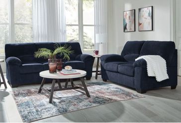 Stylish design, cozy feel – Blue Sofa & Loveseat, Premium Quality