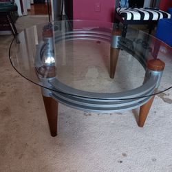 Metal and Glass Top Coffee Table 