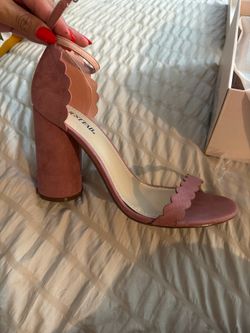 Just fab suede pink heels  size 10