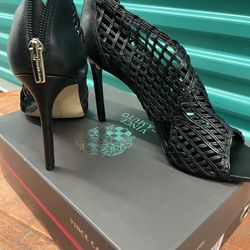 New Vince Camuto Armenta Lattice Sandal Black Size 9