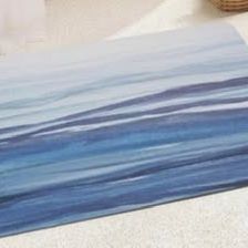 New Freshmint - Soft Abstract Bath Mat, Watercolor Bathroom Non-Slip Quick Dry Bath rug, Thin